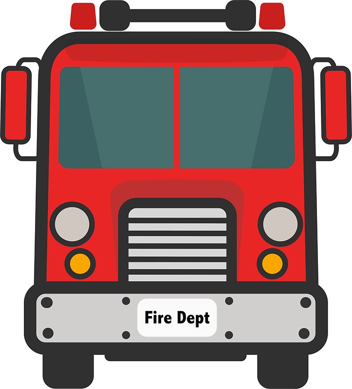 723x800 Fire Engine Cartoon Stickers By Happinessinatee Redbubble