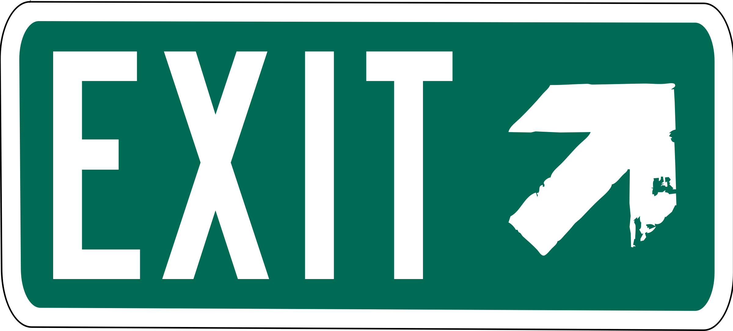 2400x1083 Exit Clipart