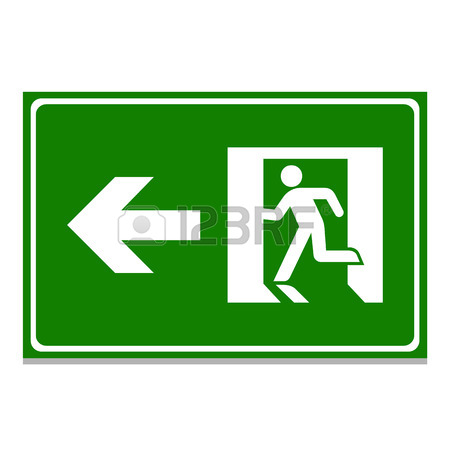450x450 Vector Emergency Exit Sign On White Illustration Eps10 Royalty