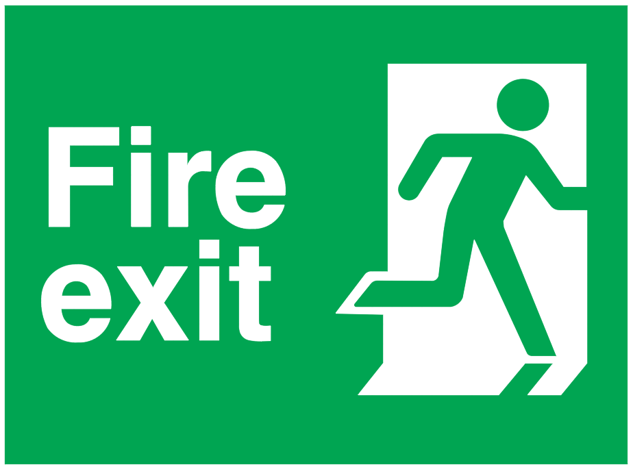 924x685 Fire Exit Running Man Right Sign