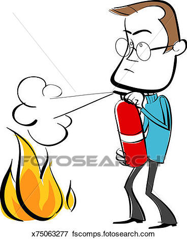368x470 Stock Illustration Of Man Using Fire Extinguisher To Put Out Fire
