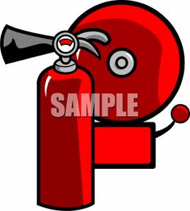 269x300 Free Clipart Image A Fire Alarm And A Red Fire Extinguisher