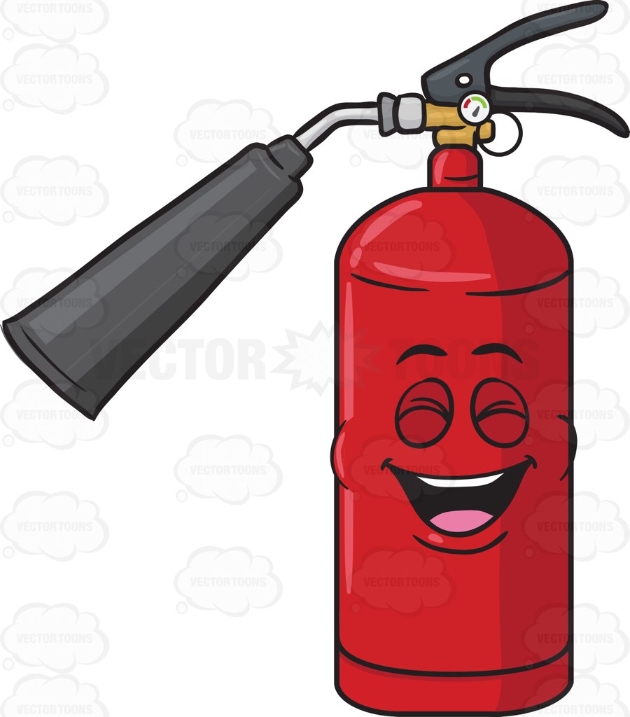 900x1024 Laughing Fire Extinguisher Emoji Cartoon Clipart