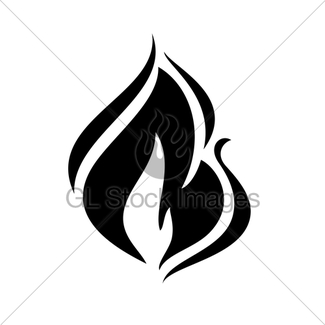 325x325 Fire Flames, Set Icons Gl Stock Images