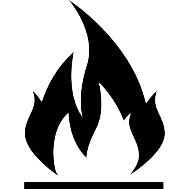 626x626 Black And White Flame Sign Icons Free Download