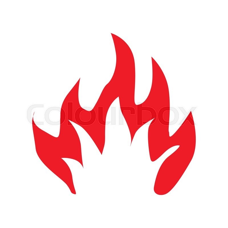 800x800 Fire Flames Silhouette Isolated On White Background Stock Vector