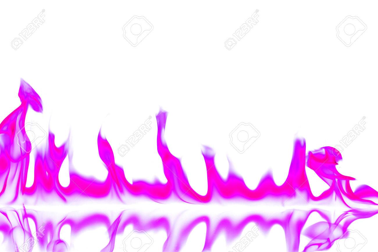 1300x866 Pink Fire Flames Isolated On White Background Stock Photo, Picture