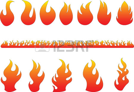 450x307 Set Of Black Flames Illustrated On White Background Royalty Free