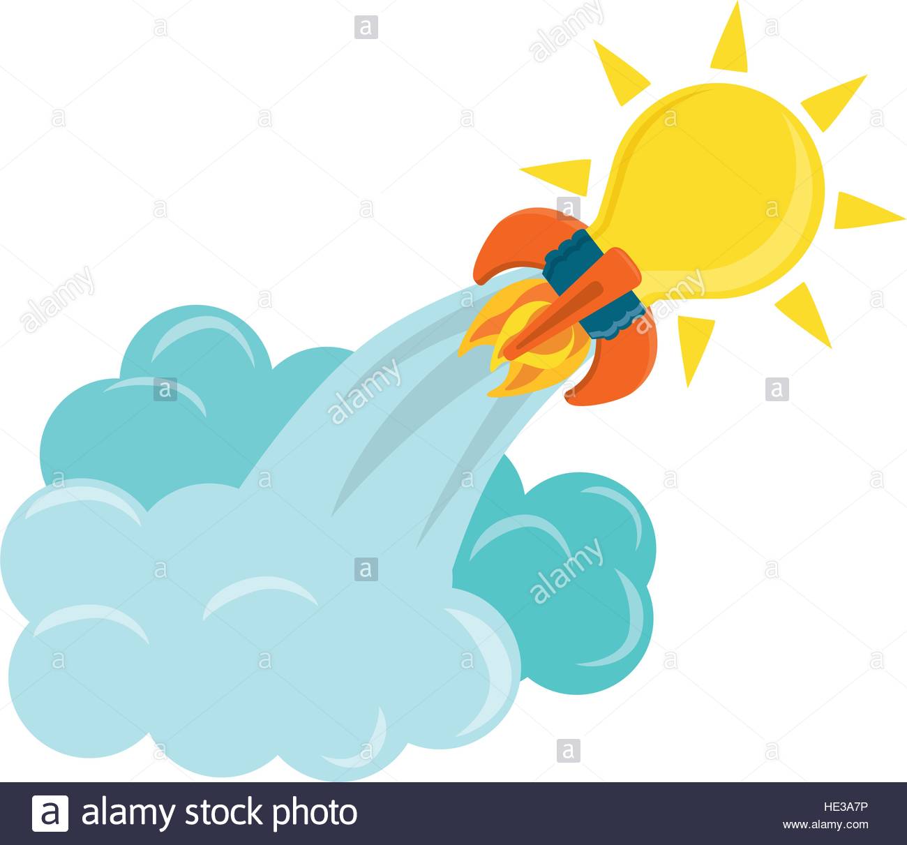 1300x1211 Bulb Light With Fire Flames On Launching Icon Over White