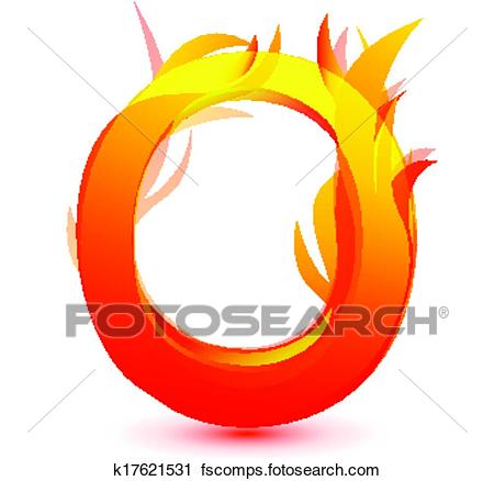 450x438 Clipart Of Fire O Letter Image Design Vector K17621531