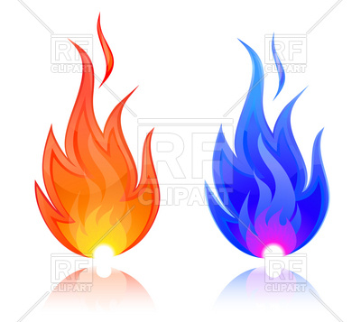 400x357 Blue And Red Fire Icons Royalty Free Vector Clip Art Image