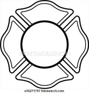 288x304 Fire Badge Clipart Outline