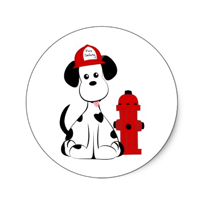 400x400 Dalmation Fire Dog By Hydrant Clipart