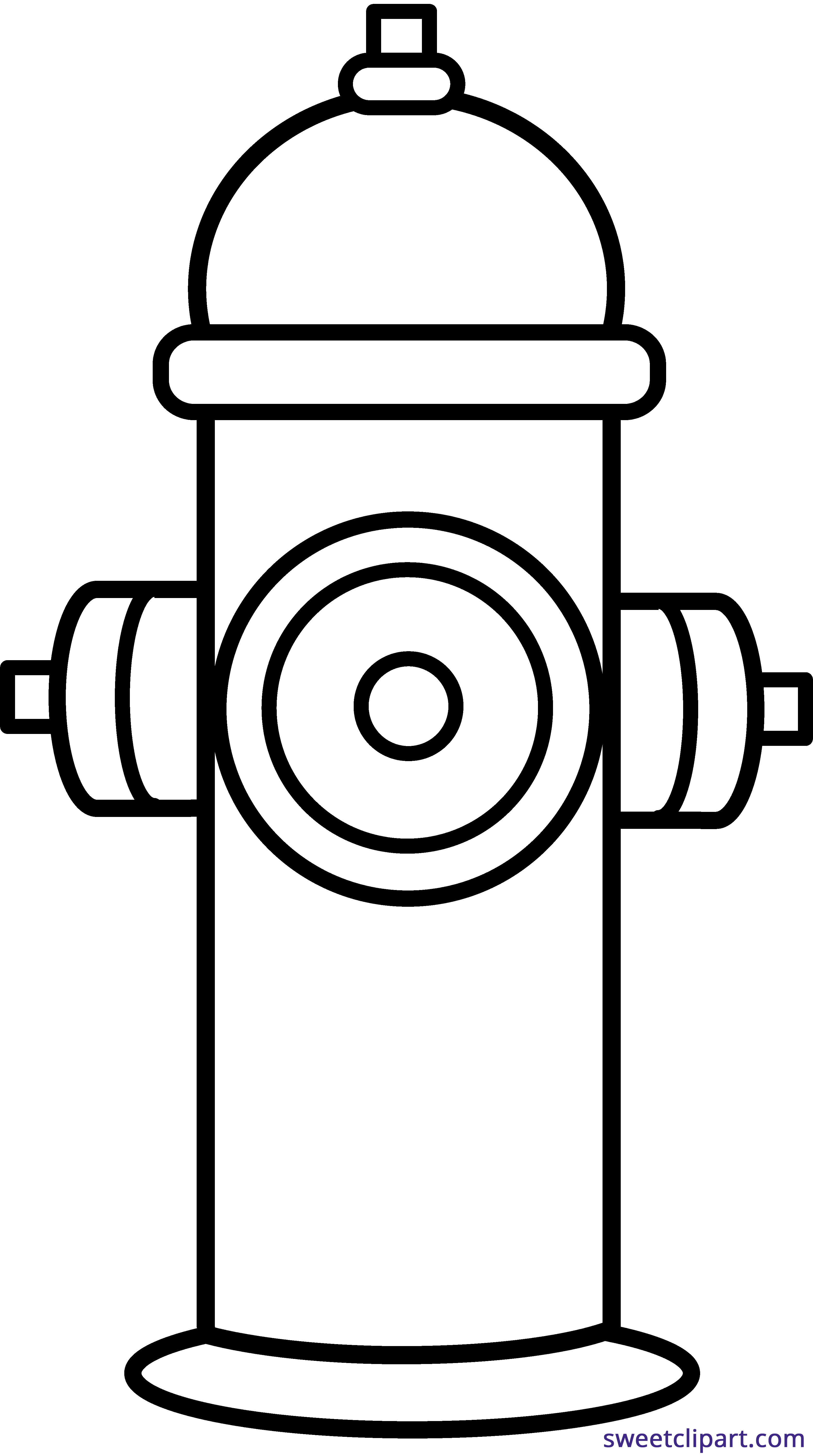 3349x5999 Fire Hydrant Line Art Clipart