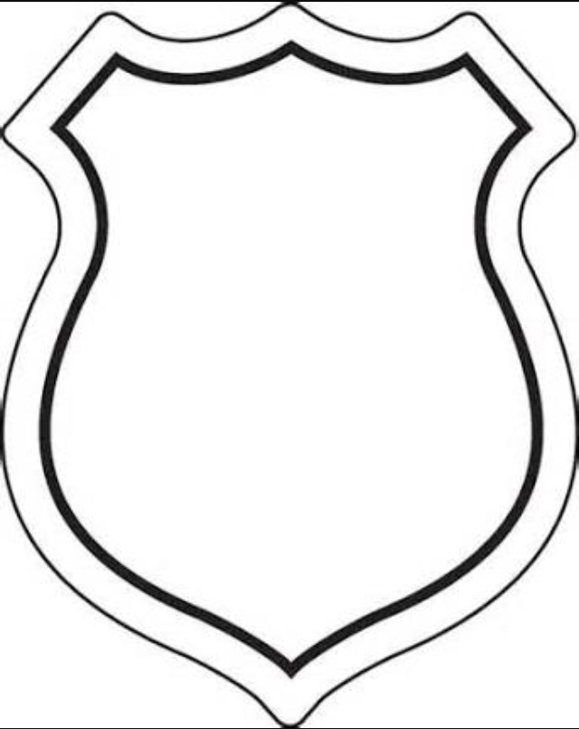 640x805 Fire Badge Clipart Outline