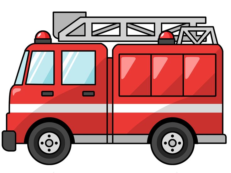 736x552 Free Black And White Fire Truck Clip Art