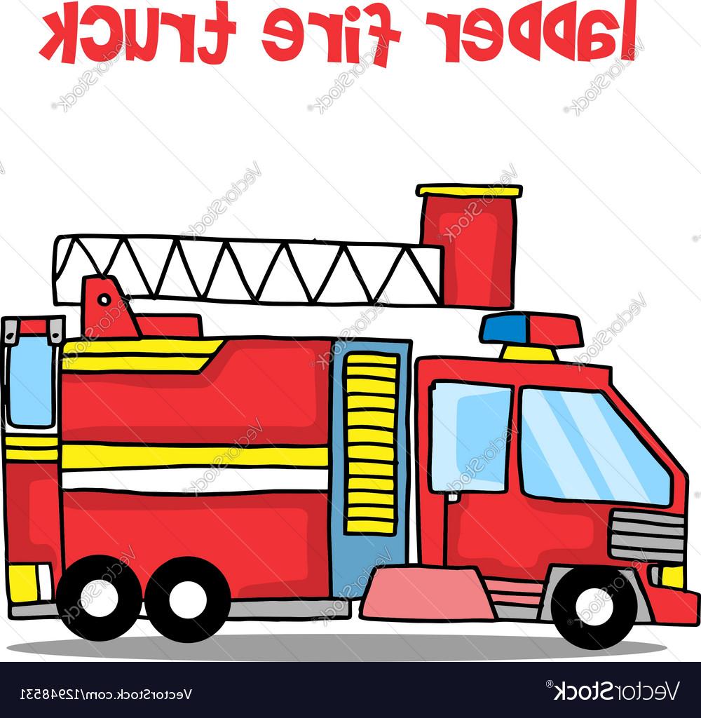 1000x1024 Unique Transport Of Ladder Fire Truck Cartoon Vector Design