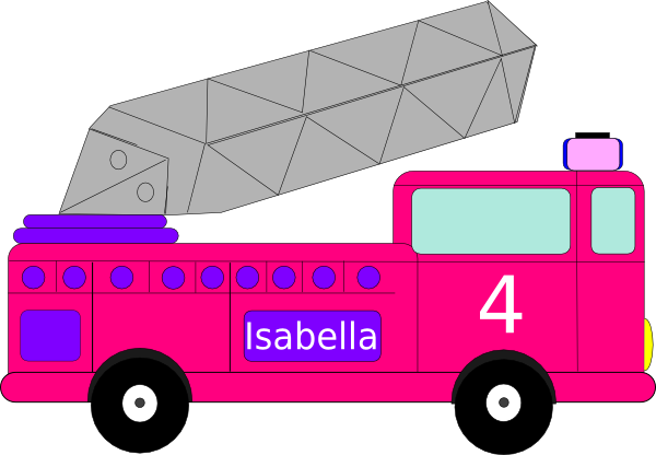 600x416 Isabella Birthday Firetruck Clip Art
