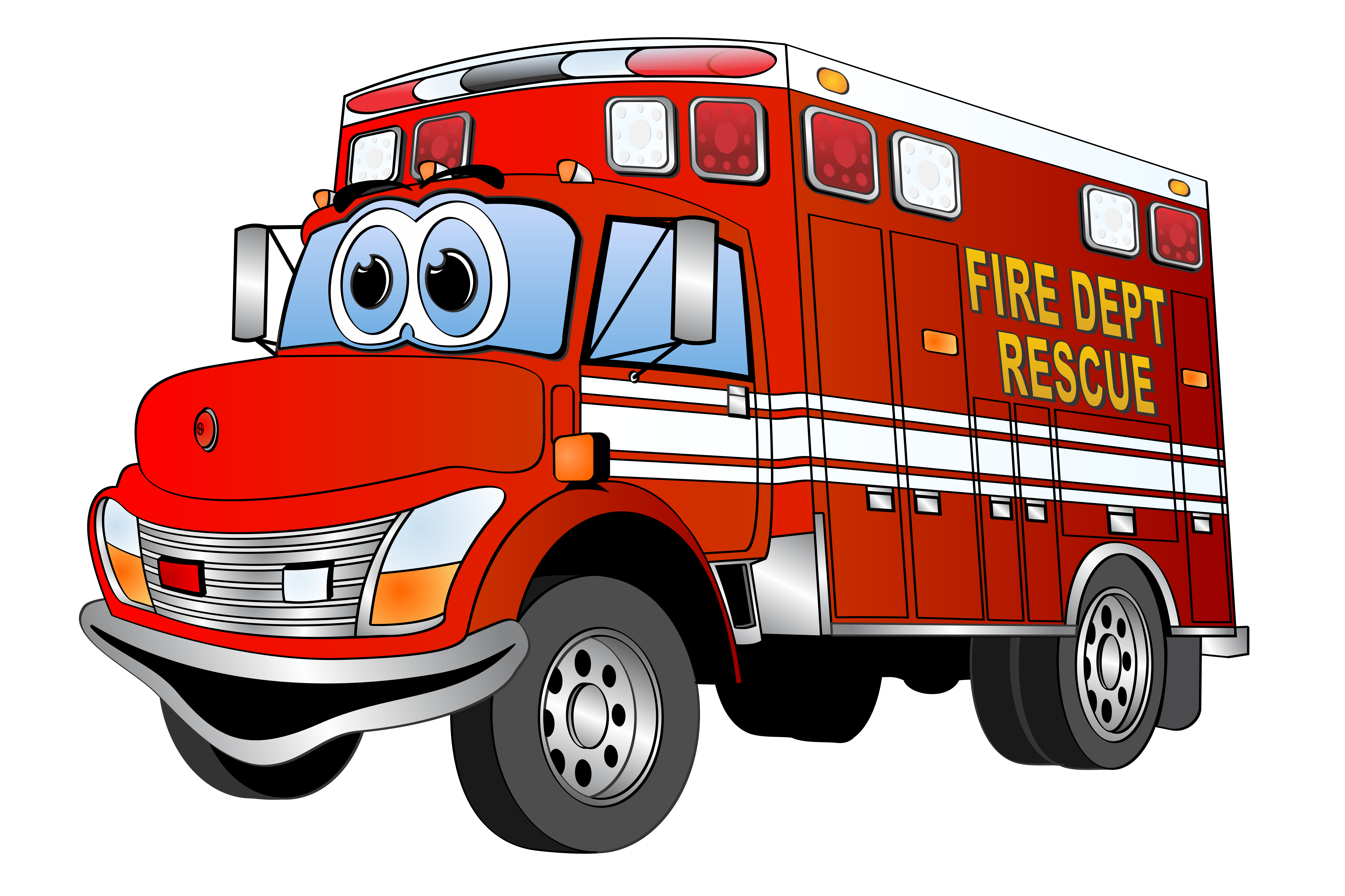 7628x5085 Clipart Fire Truck