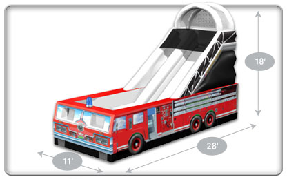 416x260 Fire Truck Inflatable Slide Clowns4kids