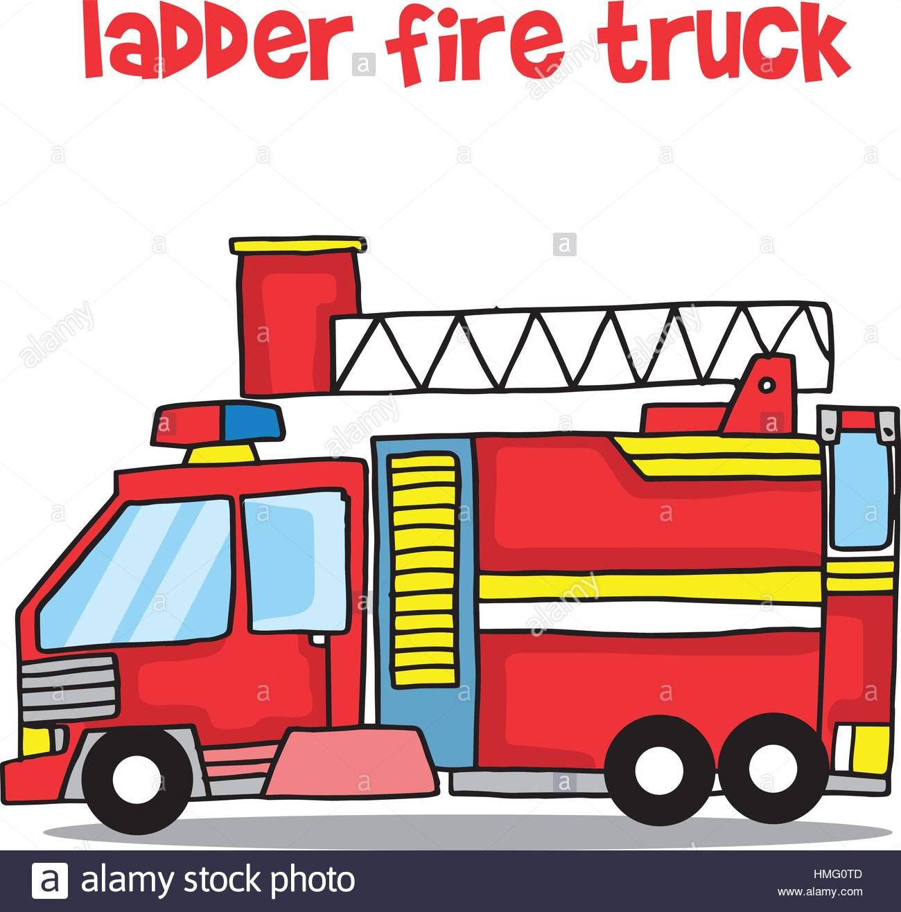 1300x1317 Transport Of Ladder Fire Truck Cartoon Stock Vector Art