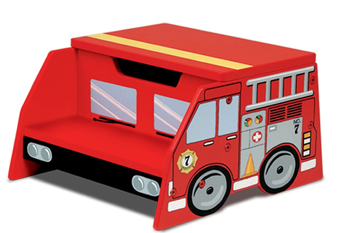 1184x800 Kidkraft Firefighter Fire Truck Step Stool With Storage Amp Reviews