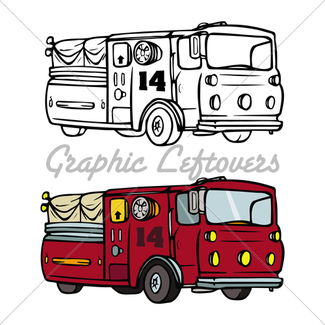 325x325 Cartoon Fire Truck Gl Stock Images