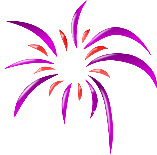 600x593 Fireworks Clipart Colored