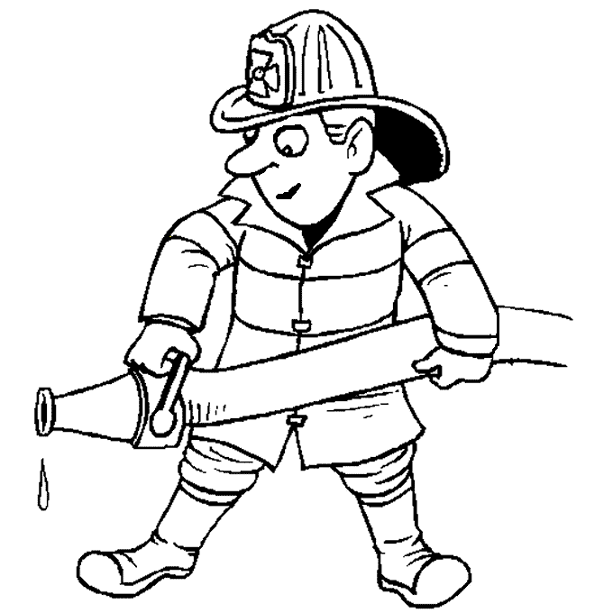 680x680 Firefighter Clipart Black And White