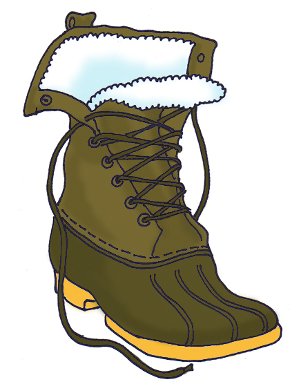 423x556 Kids Winter Boots Clipart