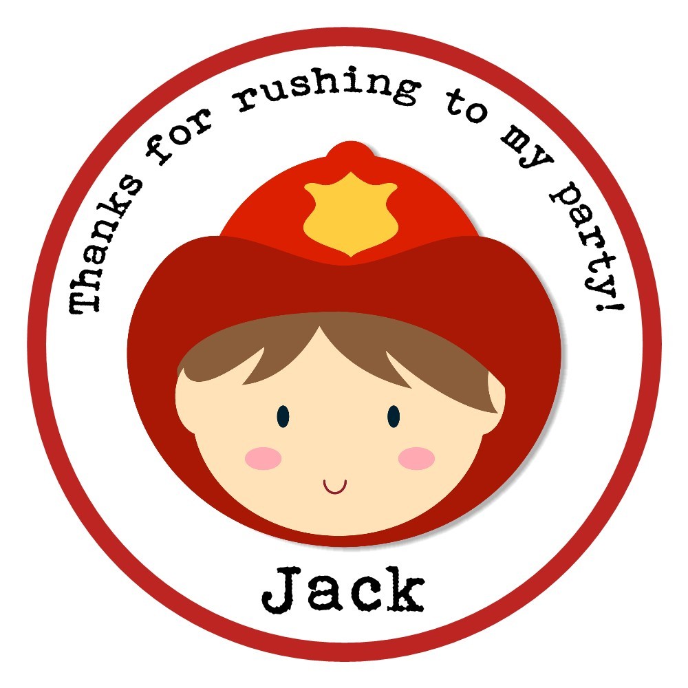 1000x1000 Fireman Party Favor Tag Clipart Panda