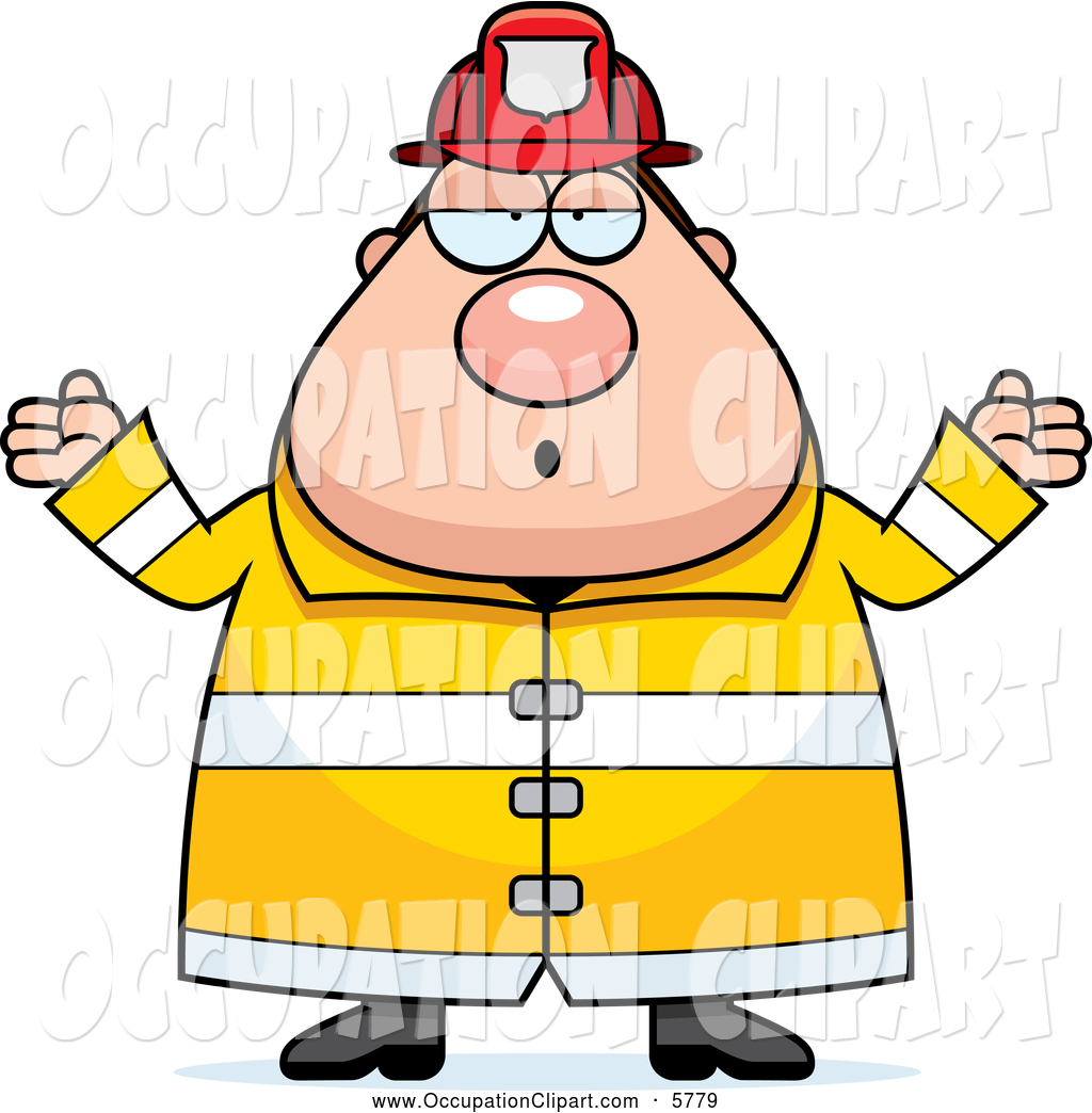 1024x1044 Clip Art Of A Chubby Fireman Shrugging By Cory Thoman