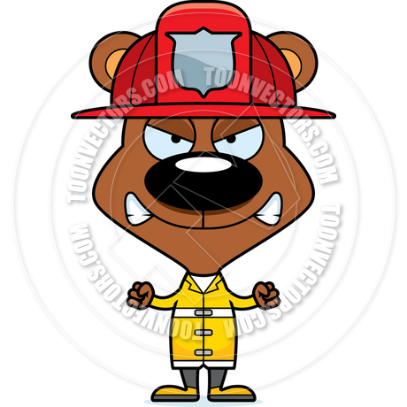 460x460 Cartoon Angry Firefighter Bear By Cory Thoman Toon Vectors Eps