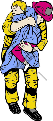 218x500 Heroic Fireman Clipart And Vectorart Occupations