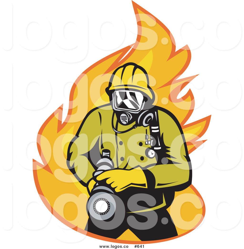 1024x1044 Royalty Free Vector Logo Of A Fire Man And Hose By Patrimonio