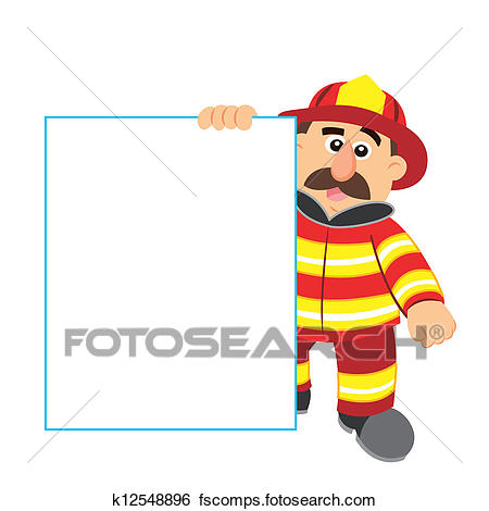 450x470 Clip Art Of An Illustration Of Cartoon Fireman ,vector K12548896