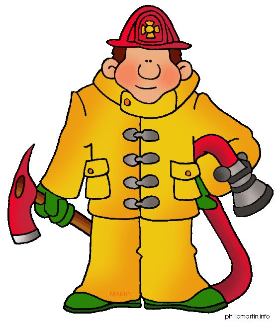 Fireman Clipart Black And White