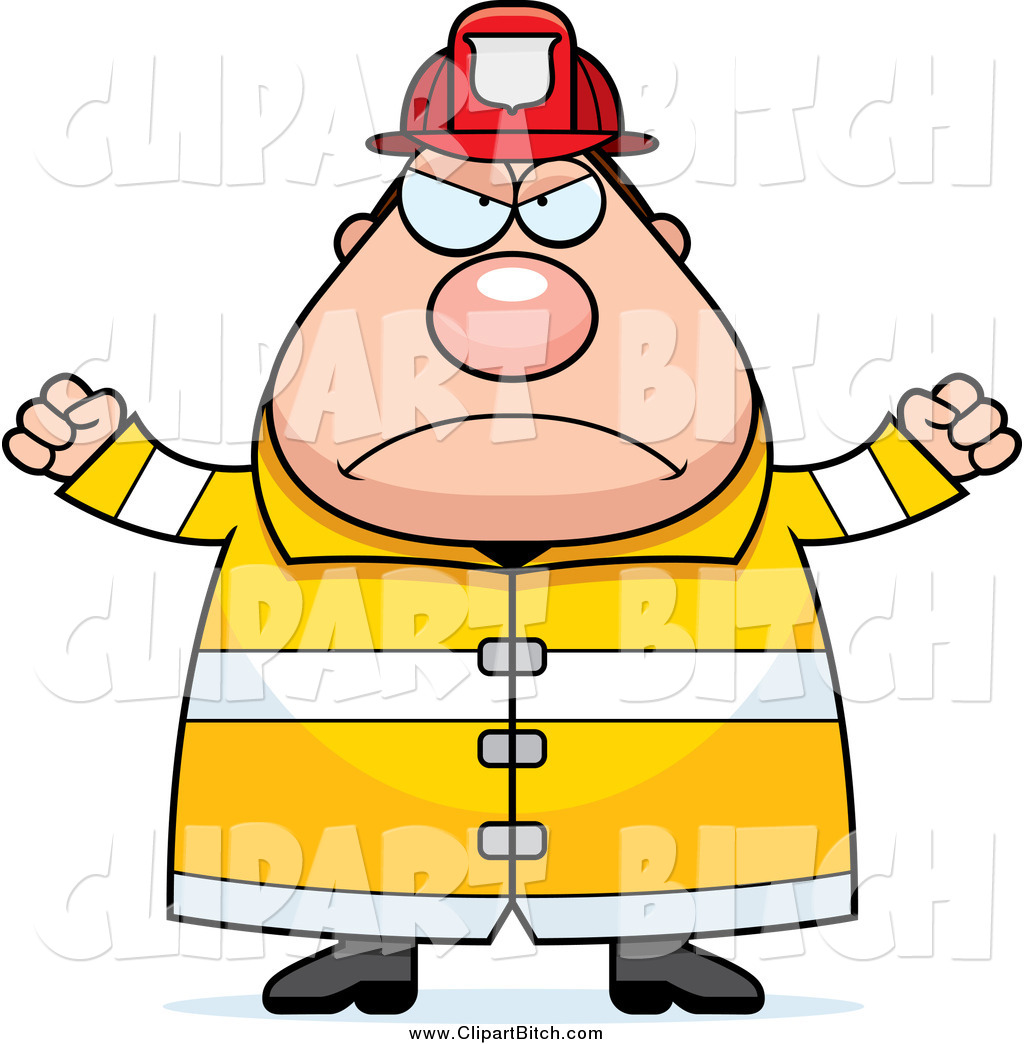 1024x1044 Clip Vector Cartoon Art Of A Chubby Mad Fireman By Cory Thoman