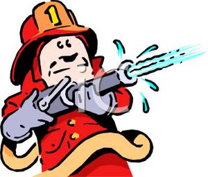 300x255 Free Clipart Image A Fireman Pointing The Firehose