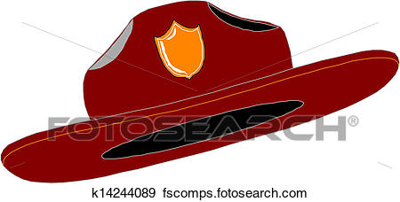 450x228 Clip Art Of Red Fire Fighter Fireman Helmet Hat K14244089