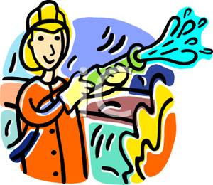 300x260 Smiling Fireman Clipart Image