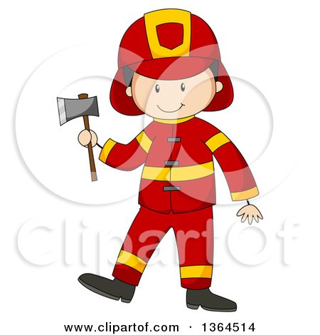 450x470 Cartoon Of A Happy Fireman Washing A Truck
