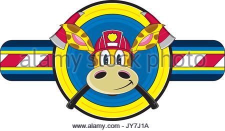450x262 Cute Cartoon Giraffe Fireman