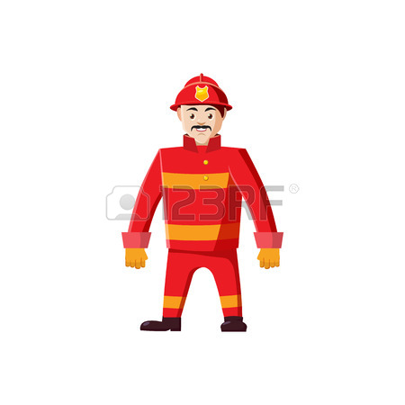 450x450 Firemen Icon In Cartoon Style On A White Background Royalty Free