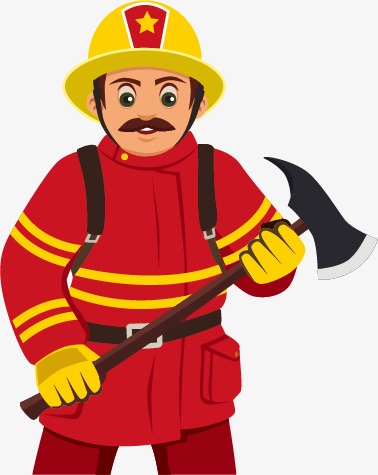 378x475 Cartoon Fireman, Cartoon, Protective Clothing, Firemen Png
