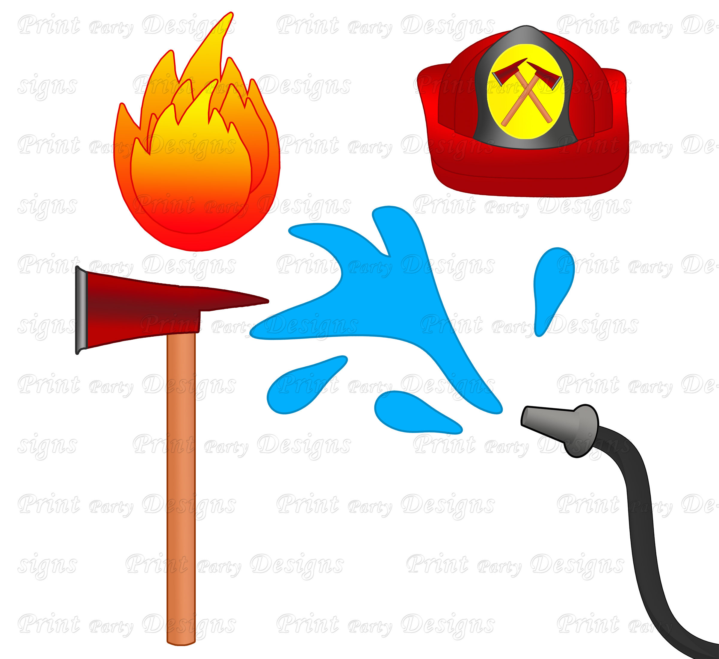 2400x2200 Fire Fighter Clip Art, Firefighter Clipart Set, Fire Truck Clip