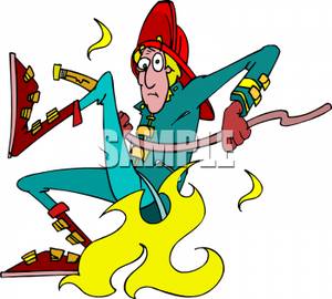 300x270 Art Image A Fireman With Flames On His Butt