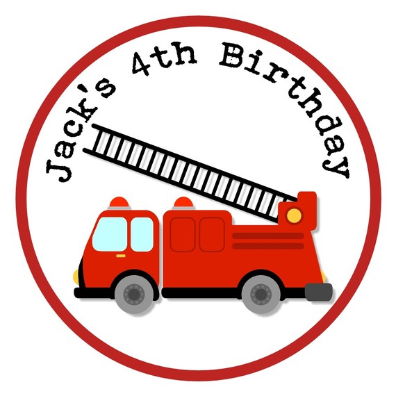 570x570 Favor Tag Fire Truck Bday Inspiration Favors