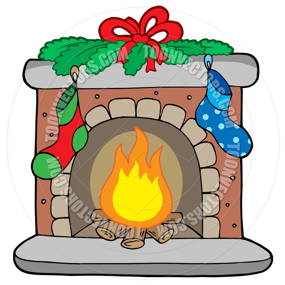 940x940 Fireplace Clipart Cartoon