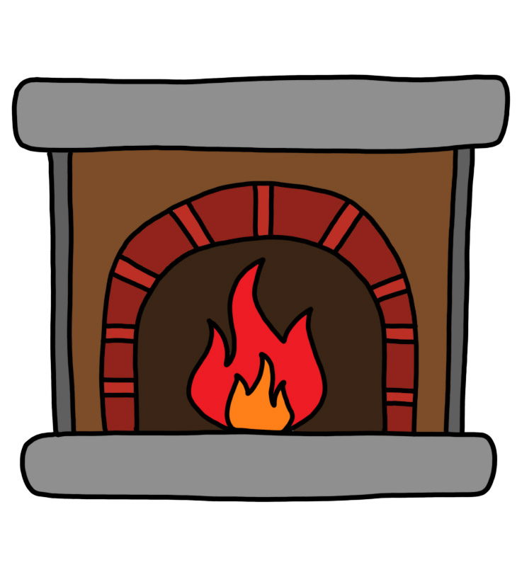 730x815 How To Doodle A Fireplace